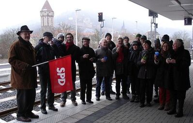 Großer Bahnhof beim Empfang der Mergentheimer