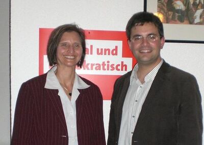 Bundestagskandidation Gabriele Teichmann und SPD-Vorsitzender Patrick Schönig